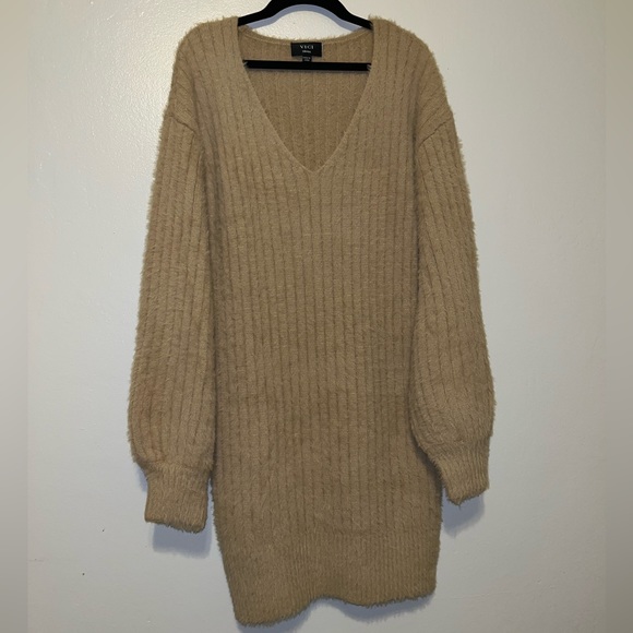 NWOT Ice Queen Fuzzy Knit Long Sleeve Sweater Dress 🤎 - Picture 2 of 4